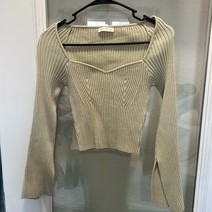 Bohme green crop sweater shirt size medium